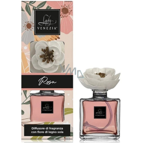 Lady Venezia Dream Rosa - Różowy aromatyczny dyfuzor z kwiatem do stopniowego uwalniania zapachu 100 ml Lady Venezia Dream Rosa - Różowy aromatyczny dyfuzor z kwiatem do stopniowego uwalniania zapachu 100 ml