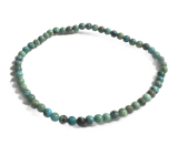 Tyrkys náramek elastický přírodní kámen, kulička 4 mm / 16 - 17 cm, kámen štěstí, talisman cestrovatelů