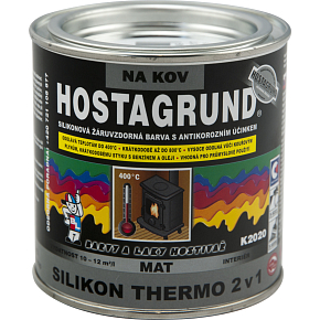 Hostagrund K2020 Silikon Thermo 2v1 farba na metal do 400 °C, czarna, 350 g