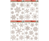 Okenní fólie bez lepidla vločky stříbrné 31 x 22 cm