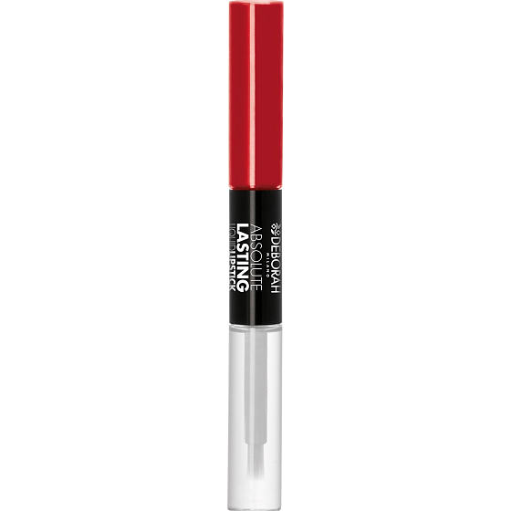 Deborah Milano Absolute Lasting Liquid Lipstick 2v1 rtěnka a lesk na rty 10 Fire Red 2 x 4 ml