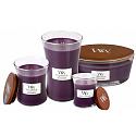 WoodWick Spiced Blackberry - Pikantní ostružina vonná svíčka s dřevěným knotem a víčkem sklo malá 85 g