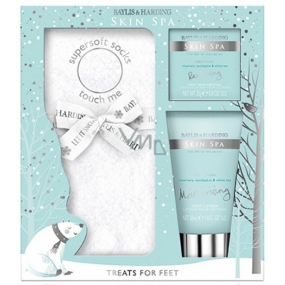 Baylis & Harding Rozmarýn, Eukalyptus a Bílý čaj mléko na nohy s vitamíny A,B,C 50 ml + krystalky pro koupel nohou 25 g + superměkké ponožky, kosmetická sada