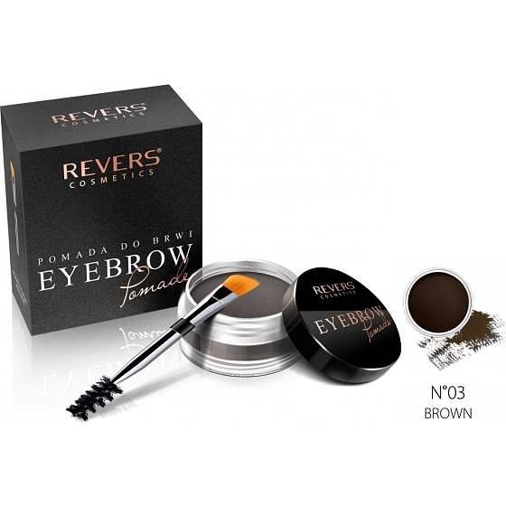 Revers Eye Brow Pomade pomáda na obočí s arganovým olejem 03 Brown 3 g