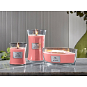 WoodWick Melon & Pink Quartz - Meloun a růžový křemen vonná svíčka s dřevěným širokým knotem a víčkem sklo loď 453 g