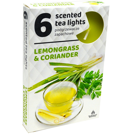 Tea Lights Lemongrass Coriander zapachowe świeczki herbaciane 6 sztuk