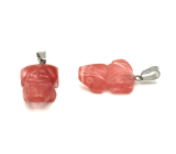 Kryształ różowy Żaba do štěstí přírodní kámen cca 20 x 15 mm, kámen kamenů