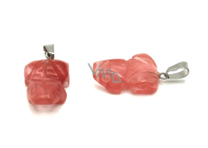 Kryształ różowy Żaba do štěstí přírodní kámen cca 20 x 15 mm, kámen kamenů
