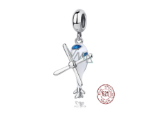 Charm Srebrny 925 Helikopter, zawieszka na bransoletkę podróżniczą