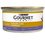 Gourmet Gold Savoury Cake hrubá paštika jagnięcina i fasolka szparagowa puszka dla dorosłych kotów 85 g