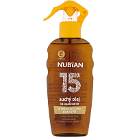 Nubian OF 15 Sprej suchy olej na opalanie, 200 ml