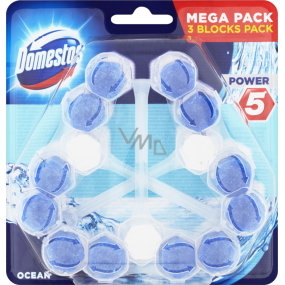 Domestos WC blok Power 5 Ocean, 3× 55 g
