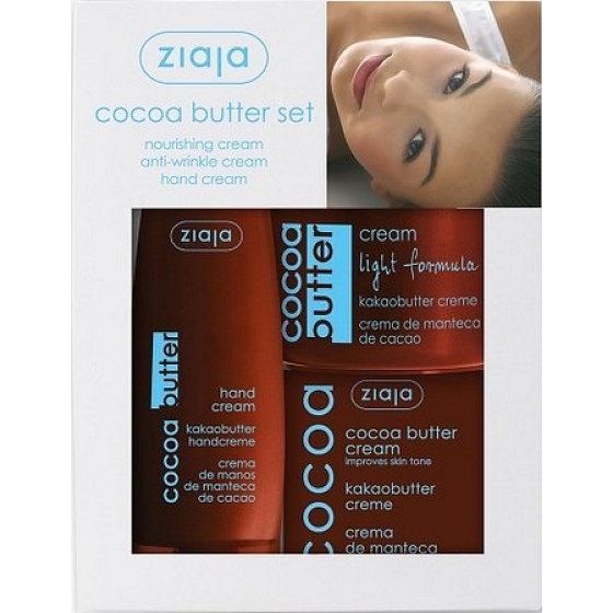 Ziaja Kakaové máslo krém 50 ml + krém na ruce 80 ml + light krém 100 ml, kosmetická sada