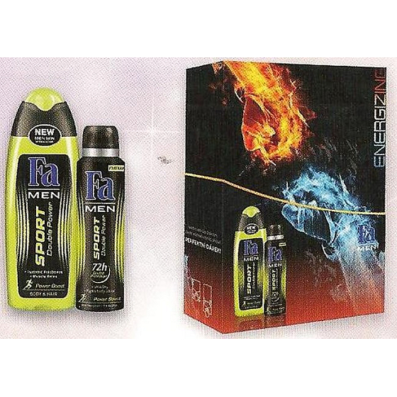 Fa Men Sport Double Power sprchový gel 250 ml + deodorant sprej pro mužej 150 ml, kosmetická sadata