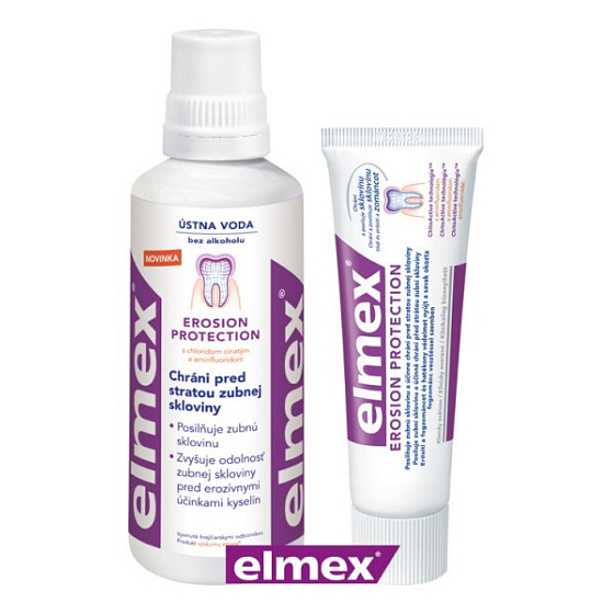Elmex Erosion Protection ústní voda 400 ml + Erosion Protection zubní pasta 75 ml