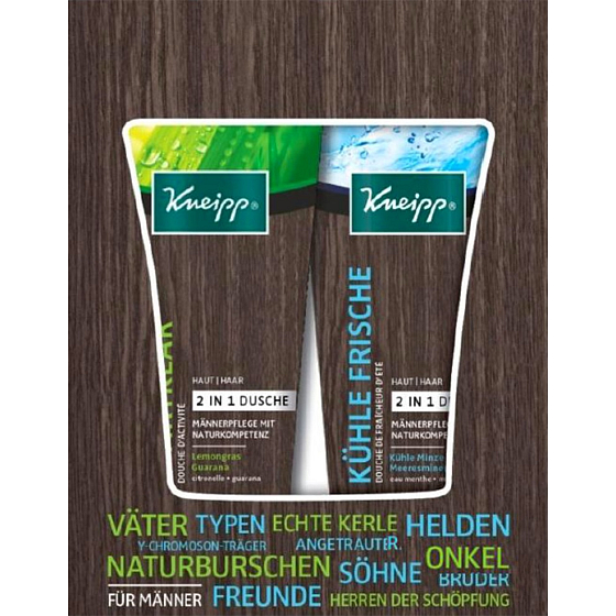 Kneipp Síla energie sprchový gel 200 ml + Ledová svěžest sprchový gel 200 ml, pro muže kosmetická sada