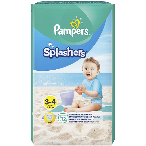 Pampers Splashers 3-4 jednorázové pleny do vody 6-11 kg 12 kusů