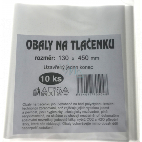Press Tłoczone střevo zamknięty jeden koniec 130 x 450 mm 10 sztuk