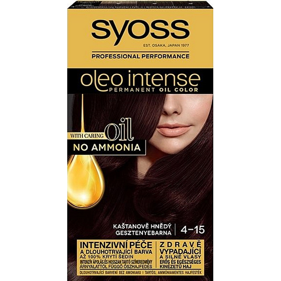 Syoss Oleo Intense Color barva na vlasy bez amoniaku 4-15 Kaštanově hnědý