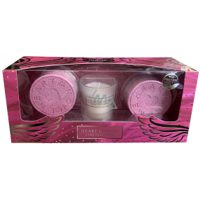 Heart & Home Dotek anděla sójová mini svíčka 45 g + šumivé tablety do koupele 2 x 130 g, dárková sada pro ženy