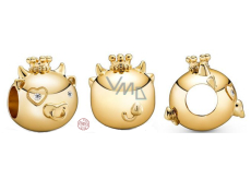 Charm Srebrna 925 Wół, Bawół jest drugim zwierzęciem w 12-letnim cyklu chińskiego zodiaku, koralik na bransoletkę