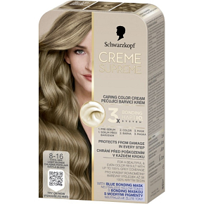 Schwarzkopf Creme Supreme farba do włosów 8-16 zimny popielaty jasny blond 60 ml Schwarzkopf Creme Supreme farba do włosów 8-16 zimny popielaty jasny blond 60 ml