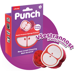 Vileda Punch gąbka do naczyń o zapachu jabłka, 1 sztuka
