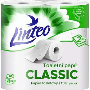 Linteo Classic 2-warstwowy papier toaletowy, 4 rolki, 15 m rolka