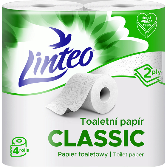 Linteo Classic 2-warstwowy papier toaletowy, 4 rolki, 15 m rolka