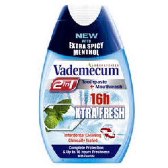 Vademecum Xtra Fresh z2v1 16h zubní pasta a ústní voda v jednom 75 ml