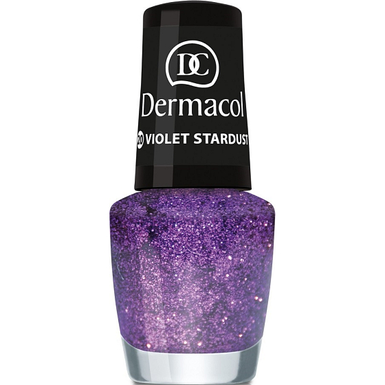 Dermacol Nail Polish with Effect Glitter Touch lak na nehty s efektem 20 Violet Stardust 5 ml