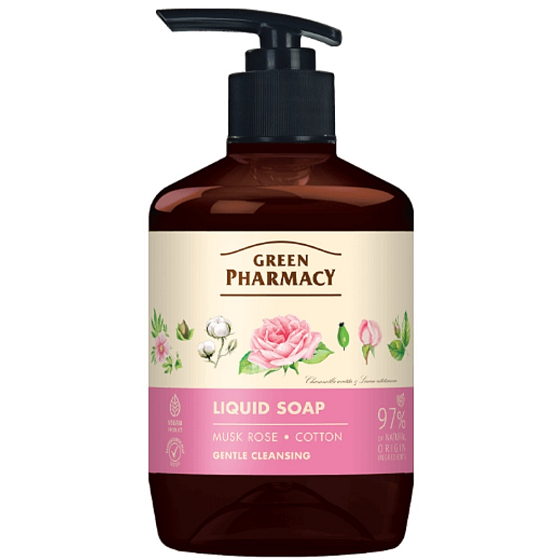 Green Pharmacy Piżmowa róża i Bawełna płynne kremowe odmładzające mydło 460 ml