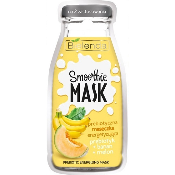 Bielenda Smoothie Mask Banán + Meloun + Probiotika energetizující pleťová maska 10 g