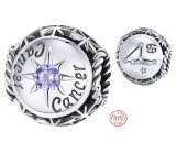 Charm Srebrny 925 Znak Zodiaku, cyrkonie Rak, koralik na bransoletkę