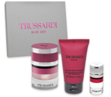 Trussardi Ruby Red woda perfumowana 30 ml + emulsja pod prysznic 30 ml + woda perfumowana 7 ml miniatura, zestaw prezentowy dla kobiet