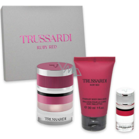 Trussardi Ruby Red woda perfumowana 30 ml + emulsja pod prysznic 30 ml + woda perfumowana 7 ml miniatura, zestaw prezentowy dla kobiet