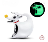 Charm Sterlingové stříbro 925 Tim Burton, Noční můra před Vánoci Zero – kouzelný pejsek s dýňovým čumáčkem svítí ve tmě, korálek na náramek film