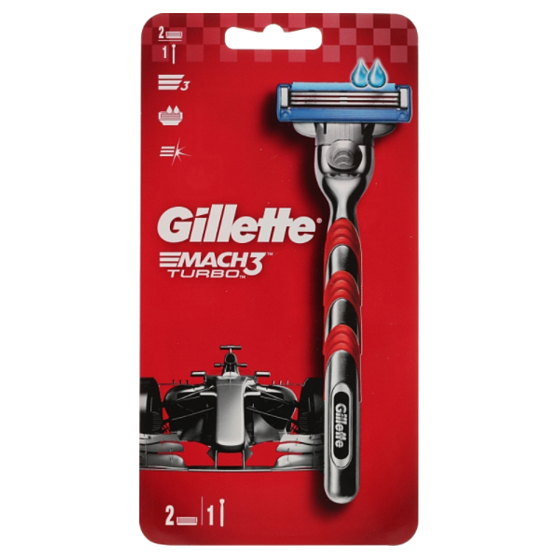 Gillette Mach3 Turbo holicí strojek + náhradní hlavice 1 kus pro muže