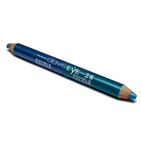 Princessa Davis Eye Double Colour oční stíny v tužce + ořezávátko 028 modrá a zelenomodrá 6 g
