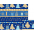 Nekupto Dárkový balicí papír 70 x 200 cm Vánoční Modrý se stromky a dárky