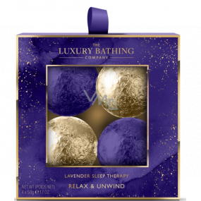 Grace Cole Lavender Sleep Therapy šumivá koule do koupele 4 x 50 g, kosmetická sada pro ženy