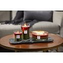 WoodWick Trilogy Hearthside Foyer - Posezení u krbu vonná svíčka s dřevěným širokým knotem a víčkem sklo loď 453 g