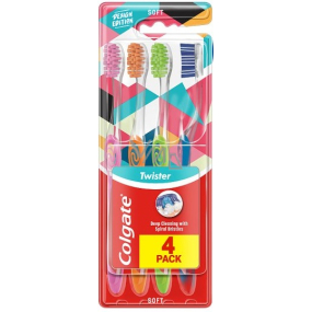 Colgate Twister Design Edition miękki szczoteczka do zębów 4 sztuki