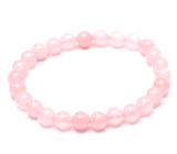 Różowy bransoletka elastyczna naturalny kamień, kuleczka 6 mm / 16 cm, dla dzieci, kamień miłości