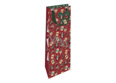 Nekupto Torba prezentowa na butelkę luksusowa czerwona 13 x 33 cm Prezent