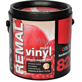REMAL Vinyl Color mat omyvatelná barva na zeď, 820 korálově červená, 3,2 kg REMAL Vinyl Color mat omyvatelná barva na zeď, 820 korálově červená, 3,2 kg