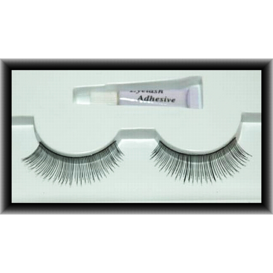 EyelaShes Umělé řasy s lepidlem 12 černé 1 pár