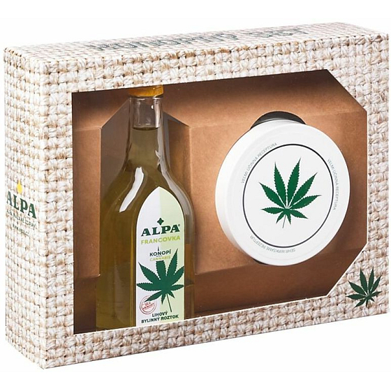 Alpa Konopný set Alpa francovka konopí 160 ml + Konopný balzám 250 ml, kosmetická sada