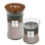 WoodWick Trilogy Cozy Cabin - Útulný srub vonná svíčka s dřevěným knotem a víčkem sklo střední 275 g