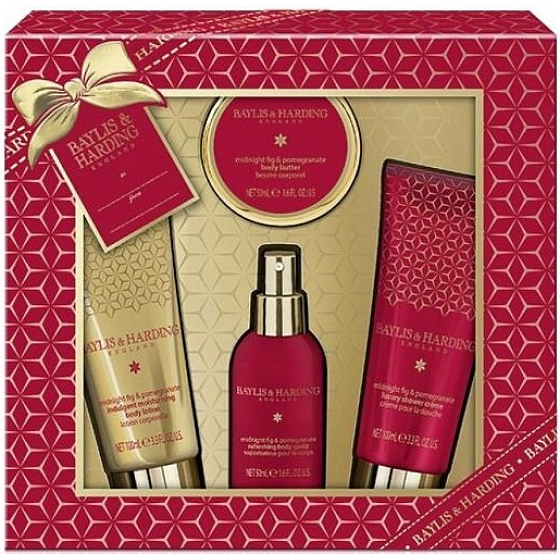 Baylis & Harding Fík a Granátové jablko sprchový krém 100 ml + tělové mléko 100 ml + tělový sprej 50 ml + tělové máslo 50 ml, kosmetická sada